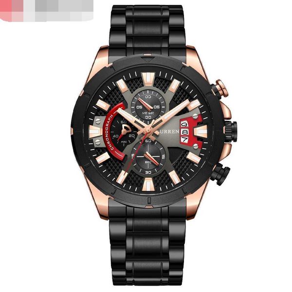 

men's cool watch fashion wave leather watches waterproof quartz watchetl1, Slivery;brown