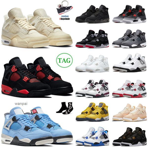 

4 4s basketball shoes men women jumpman 4 red thunder infrared black cat bred university blue sail neon mushroom mens trainers sport