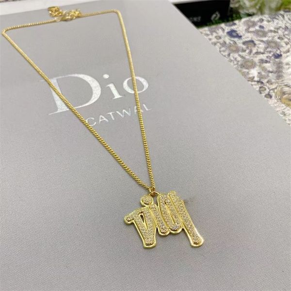 

fine full diamond letter necklace female temperament classic clavicle chain, Black