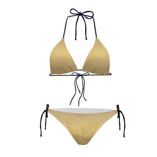 Bikinis Micro Badeanzug Frauen Badeanzug Halter Biquinis Bandage Beachwear Gold Silber Damen Bademode Sexy Bikini Sets 220616