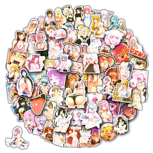 New sexy 100pcs garota sexy girl loli anime graffiti adesivos de laptop guitarra de bagagem de bagagem diy impermeável adulto clássico brinquedos de brinquedos