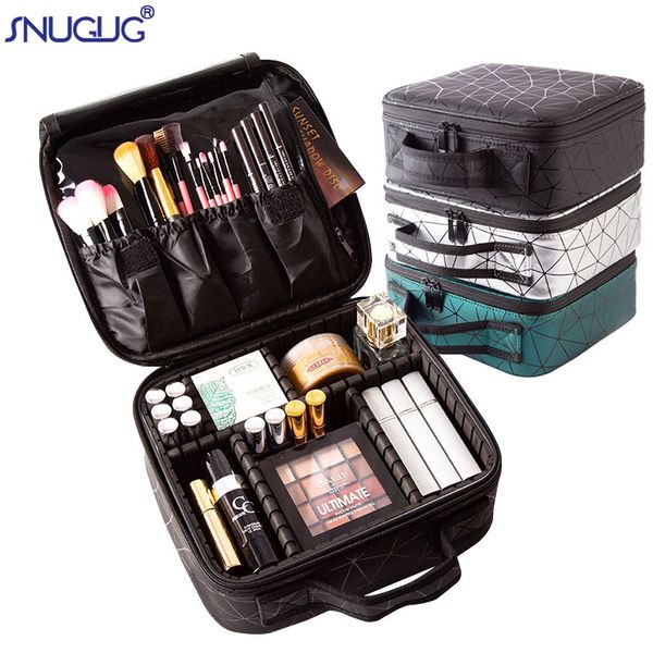 

female brand profession makeup case fashion beautician cosmetics organizer storage box nail tool suitcase for women make up bag 220524