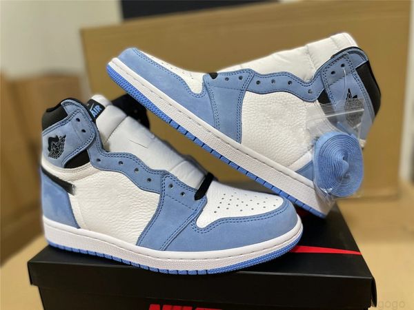 

2022 authentic 1 high og university blue obsidian wmns unc patent 1s white men basketball shoes sports sneakers with box