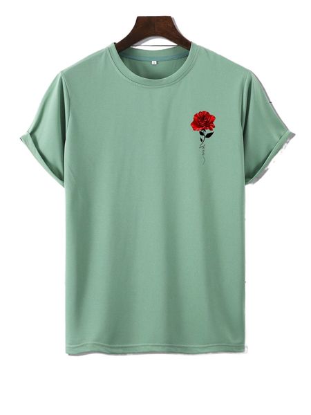 

men floral print tee m60h#, White;black