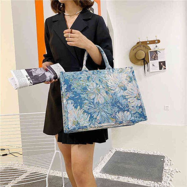 

womens tote bag handbags painting flower large canvas summer trends womens designer handbag high capacity to handle shoulder bags