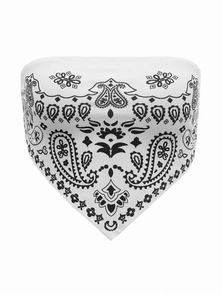 

paisley print bandana hem tube w8rv#, White