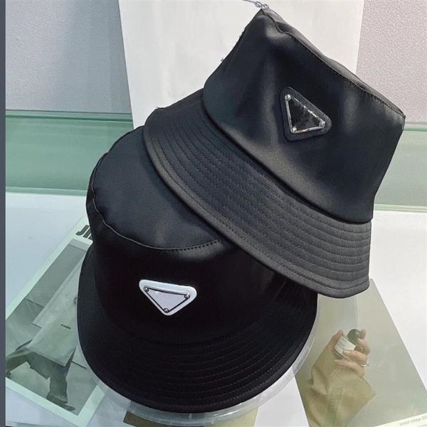

nylon bucket hat for men and women classic designer fashion metal sun caps black fisherman beach sun visor hats folding bowler fla236m, Blue;gray