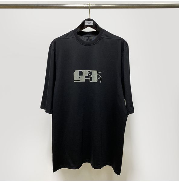 

american rick 2022ss casual t-shirt letter print tee owens shdw 1:1 oversized t-shirts luxury cotton top, White;black