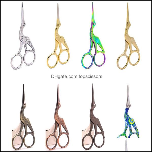 Forbici per capelli Strumenti per lo styling per la cura Prodotti Parrucchiere per uccelli Taglierina per design di gru vintage Cesoie da cucito affilate in acciaio inossidabile per saloni Usa Drop D