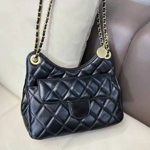 

aks new luxury aged handbags designer bag black genuine leather classic handbag designers diamond quilted gold-tone metal chain hardware sho