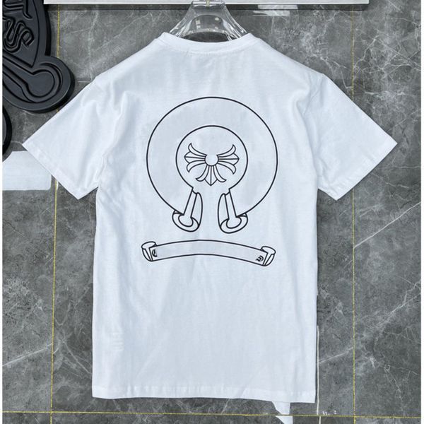 

summer designers fashion ch brand luxury men's t shirts tees correct horseshoe sanskrit cross polos boy graffiti t-shirts women short s, White;black