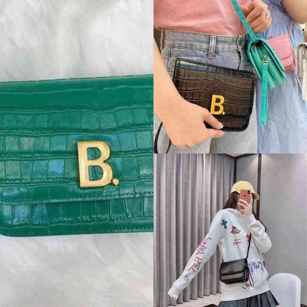 

designer bbbalencaigassss handbags tofu bags leather b-button crocodile small square female messenger single stewardess kangkang 20 co8a