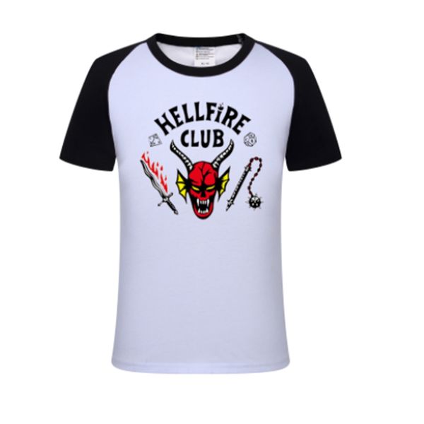 

stranger things 4 kids theme costume short sleeve long sleeve sweatshirt hellfire club fun clothes unisex, Black;red