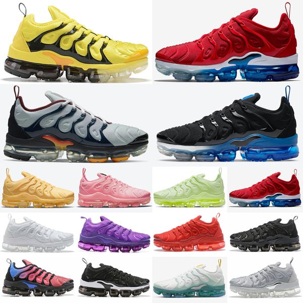 

tn plus running shoes men women black bubblegum yolk cherry cool grey neon olive pure platinum dark blue mens womens sports trainers sneaker