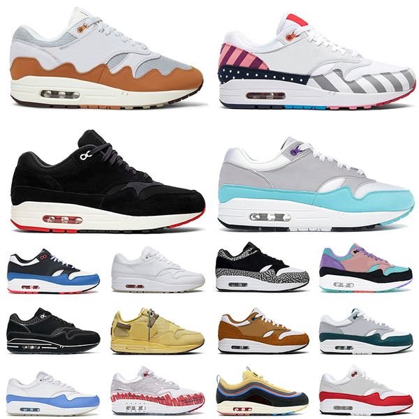 

1 baroque brown 1s men running shoes white university blue black gum anniversary mens trainer sneakers size 36-45