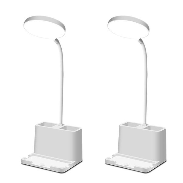 Lâmpadas de mesa Lâmpadas LED de lâmpada de mesa Leitura com caixa de armazenamento suporte de telefone celular Três temperatura de cor AjustaLableTable