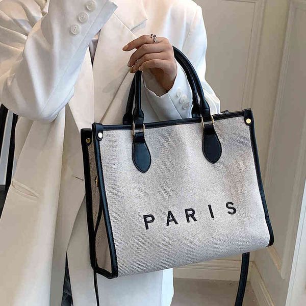 

women canvas handbags tote bags fashion ladies shoulder messenger bags designer large capacity female crossbody bag y220413