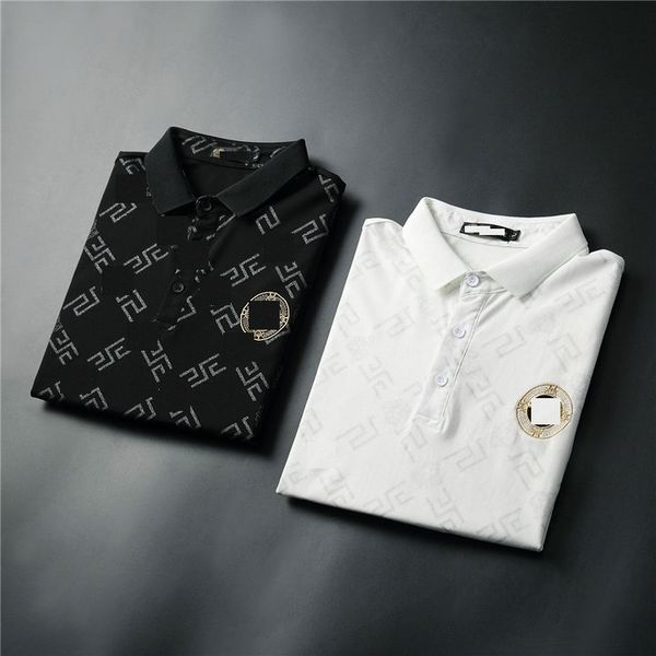 

men's polo shirt designer men's fashion horse t-shirt casual men's golf summer polo shirt embroidered high street trend t-shi, White;black