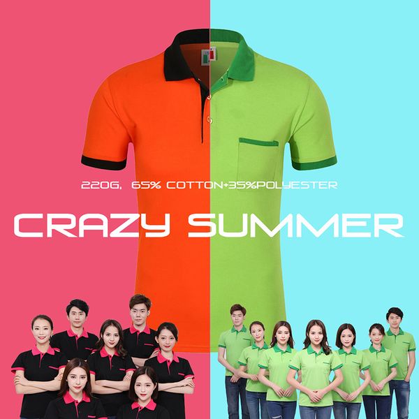 

group team polo shirts custom printed po/ work clothes for men and women customized uniform polos casual cotton tees 220608, White;black