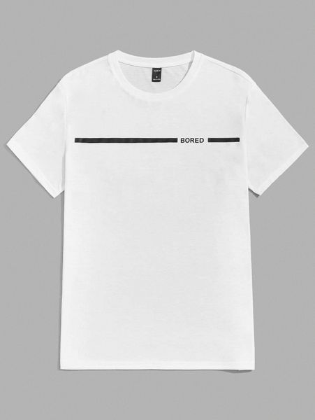 

men contrast panel letter graphic tee y2tr#, White;black