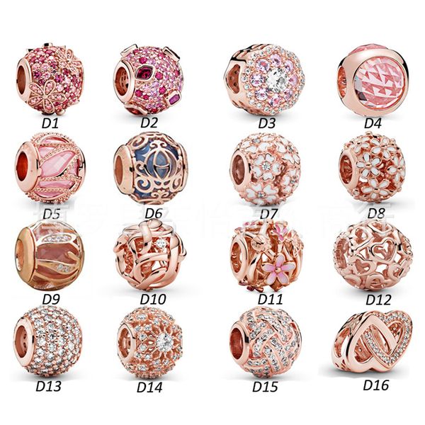 ArmbandHalskette Liebe Haselnuss echtes S925 Sterling Silber Schmuck Diy Perlen Passend für Pandora Ale Charm Für Pandoras Armbänder für Frauen Europäisches Roségold Zubehör