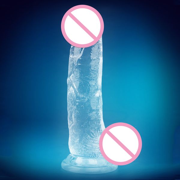 Massage vibradores de cristal para mulheres vibrador brinquedos sexuais copo de pênis realista pau adulto para homens eróticos sexshop transarent faloimitator