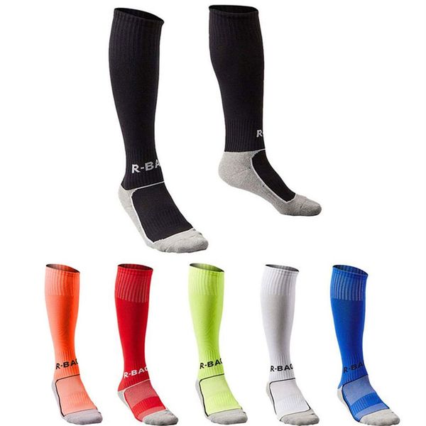 

kids long soccer socks sports team tube compression stockings knee high football socks towel bottom for youth 7-13 years co279w, Black