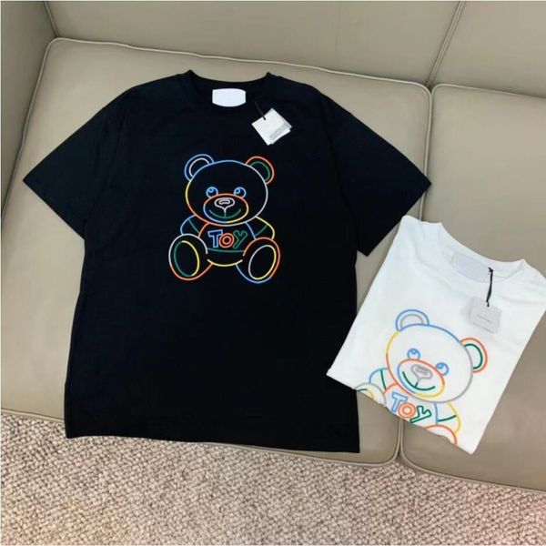 

2022 summer new short sleeve brand designer t-shirt men's women color the bear round neck luxury half sleeve base shirts s-6xl, White