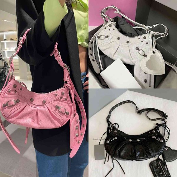 

designer bags 2022 fashion hourglass balencigass 22 new b family leather motorcycle bag rivet tassel three in one tooth fold cow leather arm