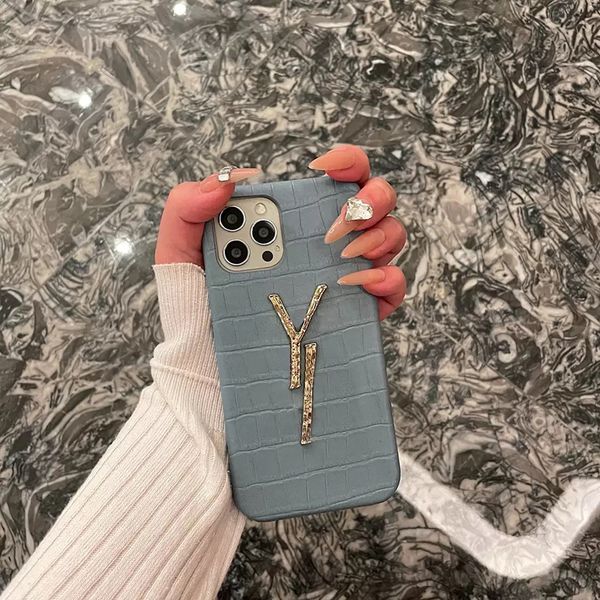 

luxury designer cell phone cases for iphone13 13pro 13promax 11 pro max 12 promax x xs xr xsmax gold letter phonecase bule phone cover