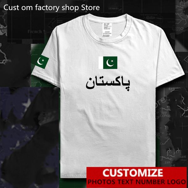 Pakistan T Shirt Ücretsiz Özel Jersey Diy İsim Tişörtlü Erkek Kadınlar Yüksek Sokak Moda Hip Hop Gevşek Sıradan 220616