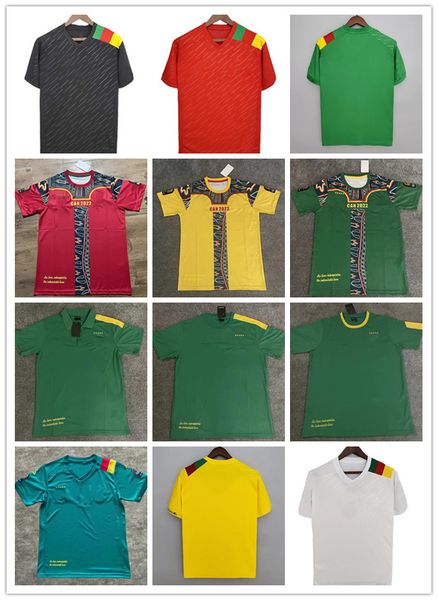 

22 23 cameroon soccer jerseys national team 2022 2023 aboubakar toko ekambi ngamaleu choupo-moting ganago anguissa men football jersey, Black;yellow