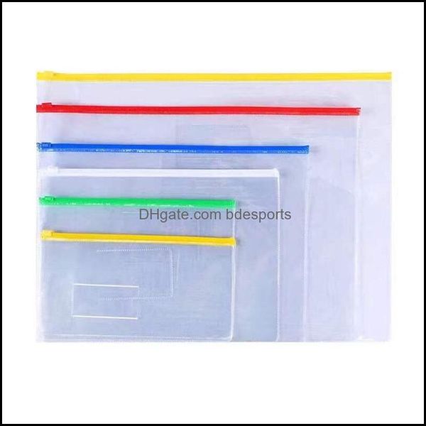 Borse portaoggetti Organizzazione domestica Housekee Garden A4 / A5 / A6 Borsa con cerniera in PVC trasparente impermeabile Cartella di file Organizzatore di archiviazione documenti Statio