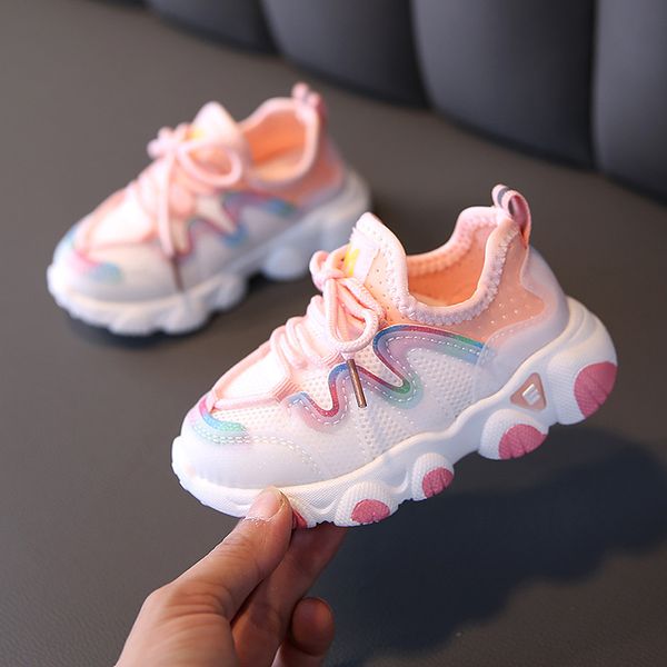 Scarpe Anakanak Musim Semi Baru per Anak Perempuan Scarpe Olahraga Scarpe Bayi Antilembap Modis Sneakers Anak Perempuan Kasual Antiselip 220611