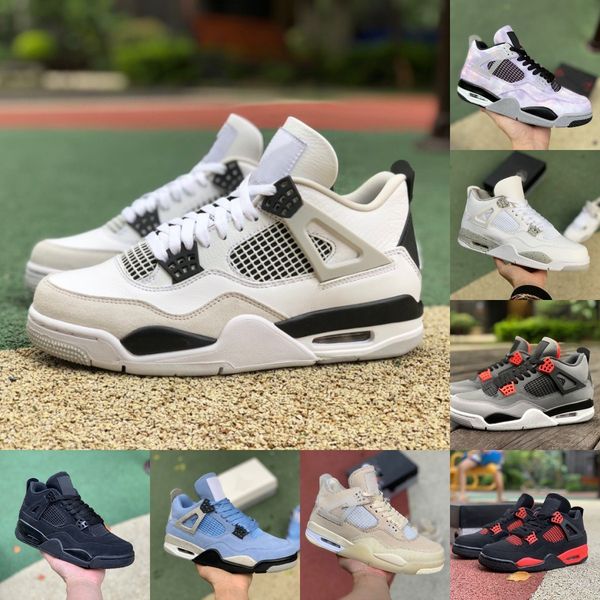 

zen master 4 4s basketball shoes jumpman university blue men military black cement cat cream sail white oreo bred infrared red thunder train