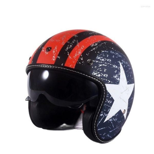 Мотоциклетные шлемы шлемт ретро Casco Chopper Vintage Open Face Old School Cacque Moto Cacapete Dot Matte Red Color xs to xlmotorcycle