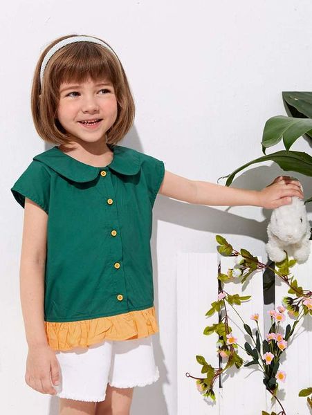 

sheen little girl doll collar button up shirt she, White;black