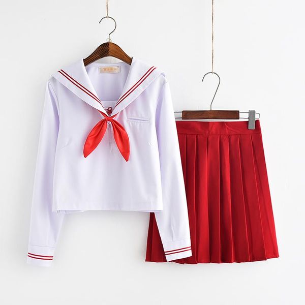 Set di abbigliamento Plus Size JK Uniforme da marinaio della scuola giapponese Fashion Class White Suit Girl Student Uniforms per Cosplay