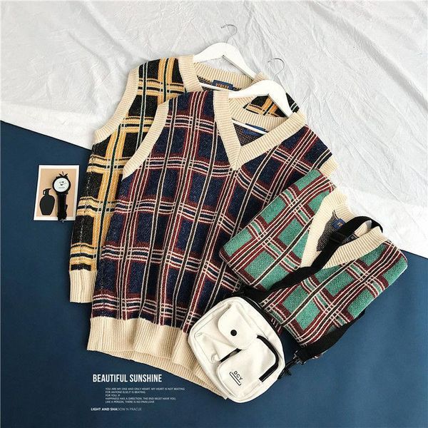 Versione coreana della tendenza vento neutro pigro lavorato a maglia coppia selvaggia studenti gilet maglione casual sciolto gilet da uomo Phin22