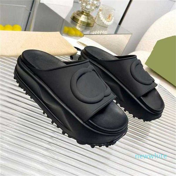

women's slide slippers sandals with interlocking g designer sandal platform slides mens flip flops summer shoes fashion wide slipper wi, Black