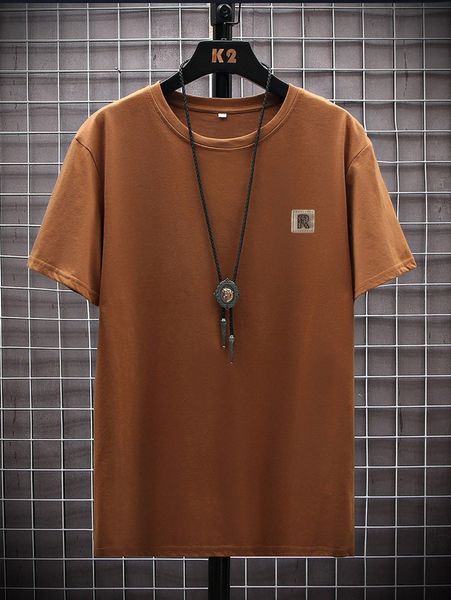 

men letter patched tee l9vd#, White;black