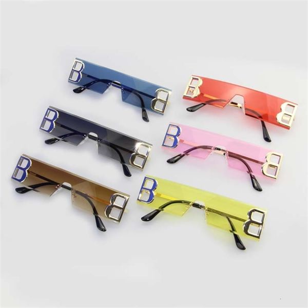 

sunglasses metal letter edge decoration trend personalized color small box men's and women's party cyrj, White;black