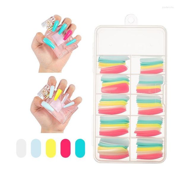 False Nails 100pcs balé de shinestones falsos Long French Capa Compra Frenda Jelly Art Diy Manicure Tool Prud22