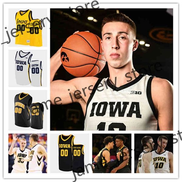 Mit88 Custom Iowa Hawkeyes Basketball Stitched Jersey B. J. Ronnie Lester Roy Marble Fred Brown Don Nelson Chris Street Aaron White