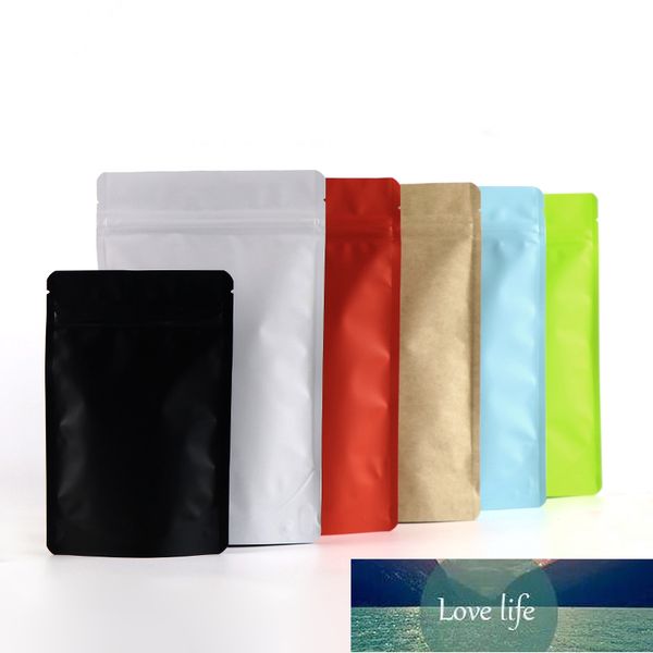 Matte Schwarz Weiß Rosa Aluminiumfolie Verpackungsbeutel Doypack Lebensmittel Kaffee Heißsiegelbare Stand Up Zip Lock Plastiktüten 50 Stück