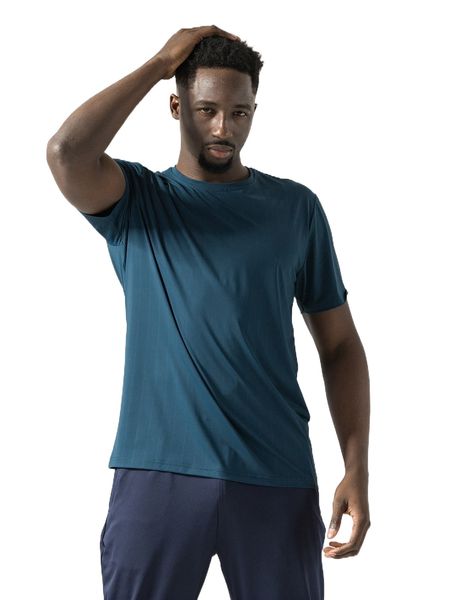 

men solid crew neck sports tee t6ld#, White;black
