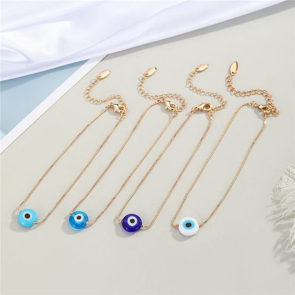 

1pcs evil eye beaded ankle bracelet for women gift trendy minimalist round turkish lucky blue eye foot chains jewelry fb47, Red;blue