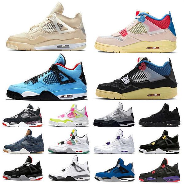 

sail union x jumpman 4 mens basketball shoes cactus jack bred black cat denim fire red 4s men athletic trainers sports sneakers -284o