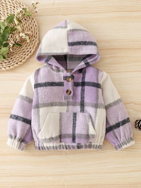 

print half button hoodie she, Black