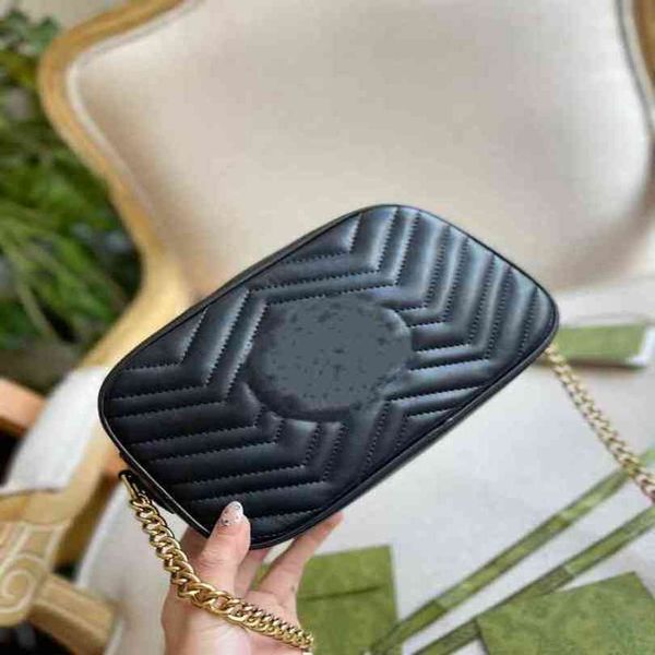 

camera bag marmont genuine leather women handbag purse gilding letter shoulder chain crossbody ady girls wallet rj3h